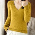 thumbnail image 1 of EGNMCR Chandail à Col Rond Mode Femme Décontracté Col Semi-Montant Couleur Unie Ample Base Tricoté Chandail Femme Blouse Polyester, 1 of 4