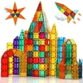 thumbnail image 1 of 32 pcs Magnetic Tiles Building Blocks 3D Clear Magnetic Blocks Construction Playboards,, 1 of 4
