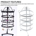 thumbnail image 3 of maskred Round Rotating Earrings Stand Holder Metal Stud Earring Display Rack 4 Layer Desktop Jewelry Hanger White, 3 of 8