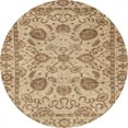 thumbnail image 1 of Ahgly Company Indoor Round Abstract Light Brown Oriental Area Rugs, 3' Round, 1 of 6