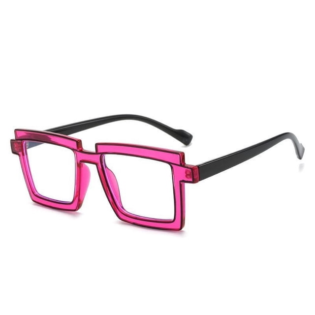 Color Contrast Glasses, Fluorescent Eye Protection, Lightweight Design, Fashion Frame, for Gaming, Clear Vision, Sports Vision, Uv Shield, Black Frame, Office Travel Use,YISHFHP,C