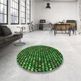 thumbnail image 4 of Ahgly Company Machine Washable Indoor Round Transitional Dark Forest Green Area Rugs, 5' Round, 4 of 7