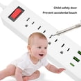 thumbnail image 4 of RKSTN Barre d'Alimentation en Plastique, Barre d'Alimentation à Fiche Multiple avec Cordon d'Extension de 78,7 Po avec Multiples Prises USB pour Bureau et Résidence Étudiante, 4 of 5
