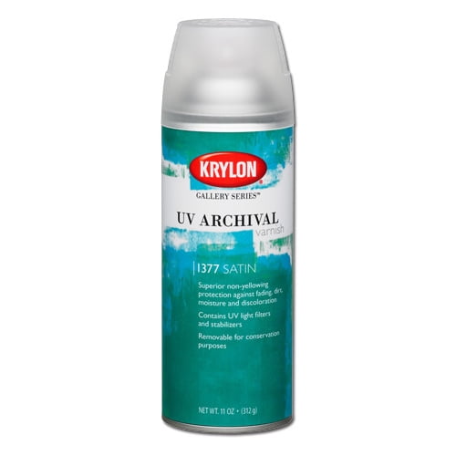 Krylon K01377000 Gallery Series UV Archival Varnish Aerosol Spray, Satin, 11 Ounce