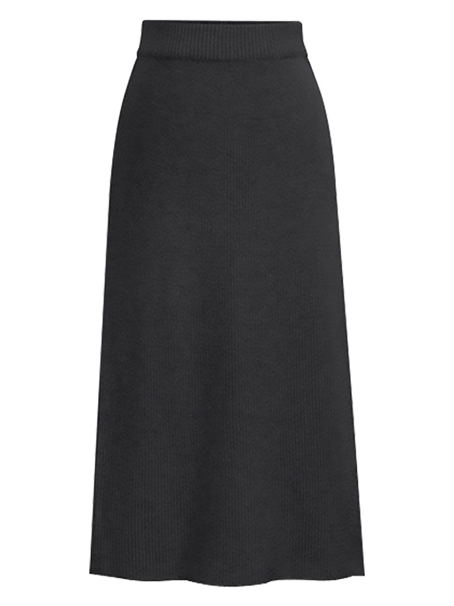 Luxur Jupe Midi Taille Haute Unie pour Femme, Gris Foncé / L