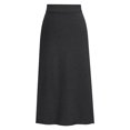 thumbnail image 1 of Luxur Jupe Midi Taille Haute Unie pour Femme, Gris Foncé / L, 1 of 2