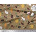 thumbnail image 3 of Soimoi Tissu Popeline de Coton Oiseau,Squirrel & Rabbit Tissu Imprimé Animal 1 Yard 56 Pouces de Large, 3 of 3