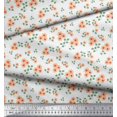 thumbnail image 2 of Soimoi Modal Satin Fabric Leaves & Flower Floral Print Sewing Fabric Yard 42 Inch Wide, 2 of 3