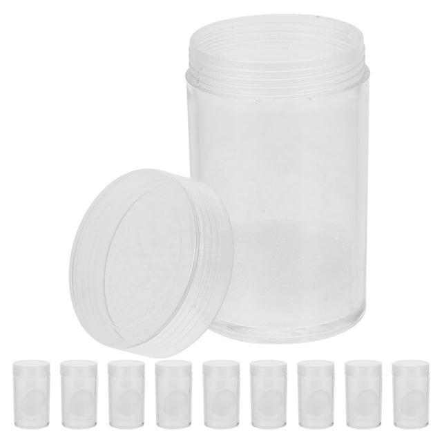 KAKOWELY compact coin container 10pcs Clear Coin Holder Case Transparent Coin Protectors Coin Containers Boxes2.17"X1.18"X1.18"