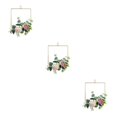 thumbnail image 3 of VONKY Metal Ring Hoop Wreath Garland With Realistic Artificial Roses Timeless Beauty Artificial Rose Flowers Artificial Flower Y892square 3Set, 3 of 6