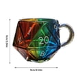 thumbnail image 2 of Rainbow D20 Dice Mug for Style Games with Rolling Action and 5 Dice Included – Resin Multiface Coffee Cup with Handle for Liar's Dice and Poker Games and Decorative Use, 2 of 4