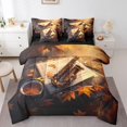 thumbnail image 1 of Queen Saxophone Comforter Sets 7-Piece,Retro Jazz Music Bedding Set with Sheets Bed in a Bag,Musical Notes Bed Sheets Set,Maple Fall Leaves Down Comforter with 2 Throw Pillow Covers, 1 of 5