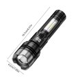 thumbnail image 3 of Rechargeable High Lumens LED Flashlight USB Charging Handheld Torch with 5 Modes and Side Light for Camping and Outdoor Use, 3 of 6