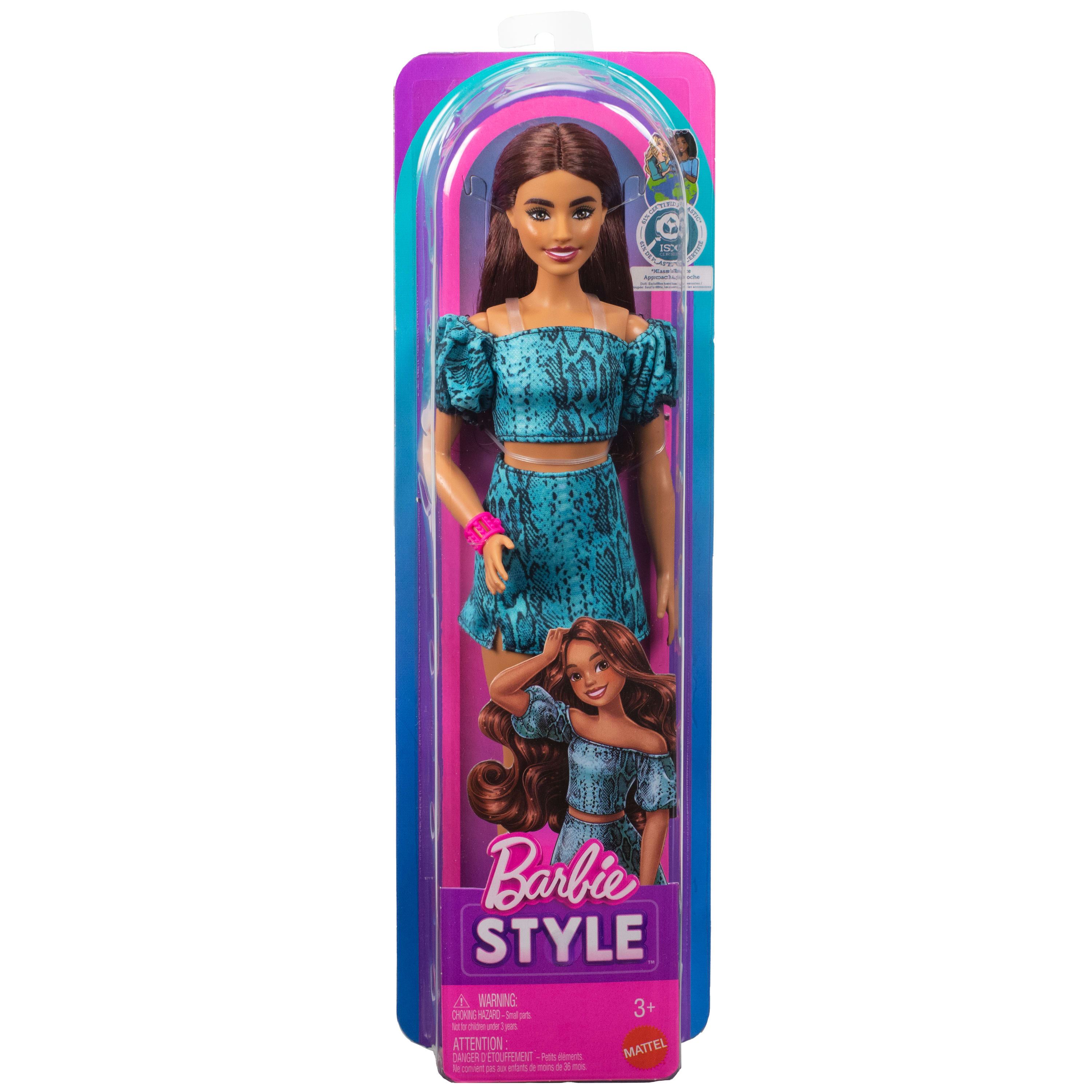 Barbie Poupée Barbie Fashionistas Jupe et Haut à Imprimé Serpent
