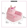 thumbnail image 3 of Lounge & Co Kids Unicorn Large Foam Filled Bean Bag Chair, Pink Plush, 25" W x 20" D x 23" H, 3 of 7