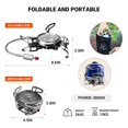 thumbnail image 3 of Bulin Réchaud de Camping Réchaud de Randonnée Réchaud à Gaz Portable avec Allumage Piézo. Batterie de Cuisine Pliable Légère 3800W Réchaud d'Extérieur avec Adaptateur pour Cartouche de Carburant, Ensemble de Brûleurs pour le Camping, la Randonnée et la Cuisson, 3 of 5