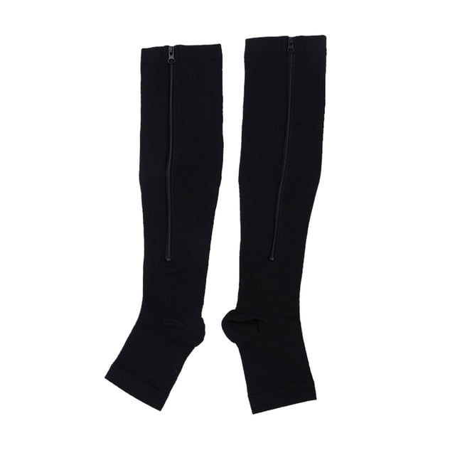 Maytalsory Breathable Zippered Compression Socks Performance With Maximum Comfort black S/M 1Set
