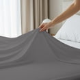 thumbnail image 2 of Drap Plat Simple en Percale 100 % Coton Frais et Net Jumeau Gris Foncé par Color Sense, 2 of 13