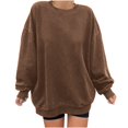 thumbnail image 2 of Liquidation à 50 % Chandail Surdimensionné pour Femmes 2023 Mode Décontractée Manches Longues Col Rond Chandail pour Dames Hauts Blouse, 2 of 4