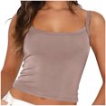 thumbnail image 1 of Birdeem Mode Femmes Uni Col Rond Sans Manches Camisole Débardeur Vêtements d'Été, 1 of 10