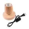 thumbnail image 1 of E27 Wooden Base Table Lamp Bulb Socket Holder Night Light Bedside Light 10x8x5.5cm, 1 of 8