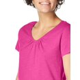 thumbnail image 2 of Hanes Maillot Flammé pour Femmes à Col en V Froncé, 2TG, Amarante, 2 of 3