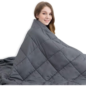 Weighted Blanket for Kids and Adults with Anxiety Sensory Cotton Better Sleep - 60"*80" 15lbs Dark Gray