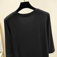 thumbnail image 4 of Timegard Hauts pour Femmes Col Rond Manches 3/4 Blouse Ample Confortable Décontractée Couleur Unie Pyjama T-Shirt Hauts, 4 of 6