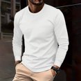 thumbnail image 1 of Qertyioot Man Long Sleeve Solid Color Round Neck Fashion Fallow Casual T-Shirt Tops, 1 of 6