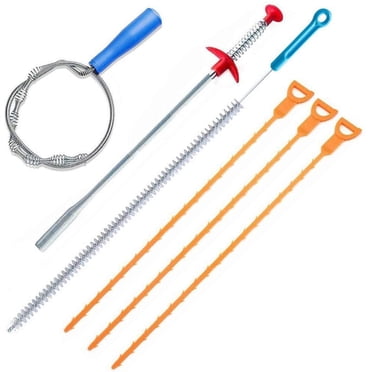 6 Pack Clog Remover Drain Relief Auger Cleaner Tool,Sink Drain and Snake Overflow Cleaning Brush, Sewer Hair Catcher,(Bathroom Tub, Toilet,Clogged Drains, Dredge Pipe, Sewers,Sink, Kitchen)