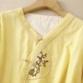 thumbnail image 4 of Birdeem Womens V-Neck Button Printed Loose Shirt with Three Quarter Sleeves Top, 4 of 12