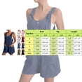 thumbnail image 3 of Womens One Piece Jumpsuits Short Summer Casual Button Shorts Button Overalls for Women Red, 3 of 5