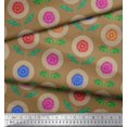 thumbnail image 2 of Soimoi Tissu Poly Georgette Feuilles & Aster Imprimé Floral 1 Yard 52 Pouces de Large, 2 of 3