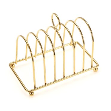 simhoa Bread Loaf Stand Bookshelf Durable Storage Rack Bread Stand Toast Rack Holder Gold