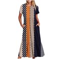 thumbnail image 1 of Ovzne Robes d'Été pour Femmes Robe de Plage Mode pour Femmes Manches Longues Col Rond T-Shirt Imprimé Blouse Ample Robe Robe de Printemps Manches Courtes Imprimée Liquidation, 1 of 4