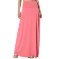 thumbnail image 1 of Jupe Longue Maxi Décontractée en Jersey Drapé pour Femmes Taille Pliable, 1 of 7