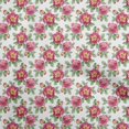thumbnail image 1 of oneOone Tissu Polyester Spandex Blanc Floraux Matériel de Robe Tissu Imprimé Tissu au Mètre 56 Pouces de Large, 1 of 4