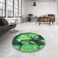 thumbnail image 4 of Ahgly Tapis d'Intérieur Lavable en Machine Carré Transitionnel Vert Forêt Moyen, 3 Pieds Carré, 4 of 7
