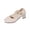 Beige, variant on Mary Jane Shoes Mid Block Chunky Closed Toe Heels Dress Shoes for Women Square Toe Ankle Strap Wedding Prom Work Office Dressy Heels