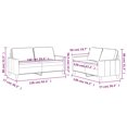 thumbnail image 4 of vidaXL 2 Piece Sofa Set with Cushions Light Grey Velvet, 4 of 4