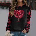 thumbnail image 1 of Qertyioot T-Shirt Graphique pour Femmes de la Saint-Valentin à Manches Longues, Blouse Ample Imprimée Mode à Col Rond, Hauts Décontractés, 1 of 5