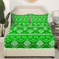 thumbnail image 3 of Erosebridal Green Aztec Sheet Set Twin, Farmhouse Abstract Art Bedding Sets Twin Size 3-Piece, 3 of 7