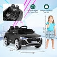 thumbnail image 3 of Gymax Voiture Électrique 12 V pour Enfants avec Télécommande, Suspension à 4 Roues, 3 Vitesses, Phare DEL, Noir, 3 of 10
