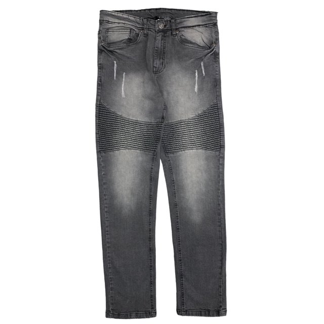 Jean en Denim Coupe Droite pour Homme Style Biker