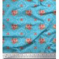 thumbnail image 1 of Soimoi Poly Georgette Fabric Leaves & Floral Artistic Print Sewing Fabric Yard 42 Inch Wide, 1 of 5