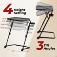 thumbnail image 3 of Homycasa Adjustable Folding TV Dining Tray Table with Cup Holder Black, 3 of 6