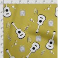 thumbnail image 3 of Soimoi Musical Instruments Print,Cotton Poplin, Sewing Fabric Sold by The Yard 42 Inch Wide,Sewing Craft Quilting/Quilt Making Fabric, Lime Green, 3 of 5