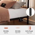 thumbnail image 4 of GUNAITO Floating Bed Frame Twin Size with LED Lights and Charging Station Modern Metal Platform，Black, 4 of 9