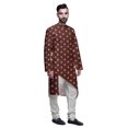 thumbnail image 2 of Atasi Printed Ethnic Kurta With White Churidar Pajama Set For Men Summer Wear, 2 of 3