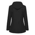 thumbnail image 2 of Women Striped Lining Jacket Outdoor Drawstring Hiking Rain Jacket Winter Warm Hooded Jacket Outwear Sports Coat, 2 of 6